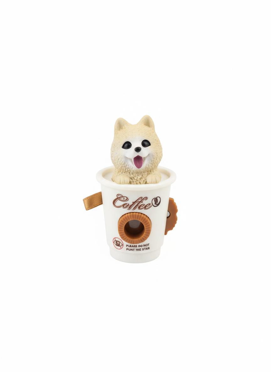 Smiling Dog Coffee Cup Pencil Sharpener