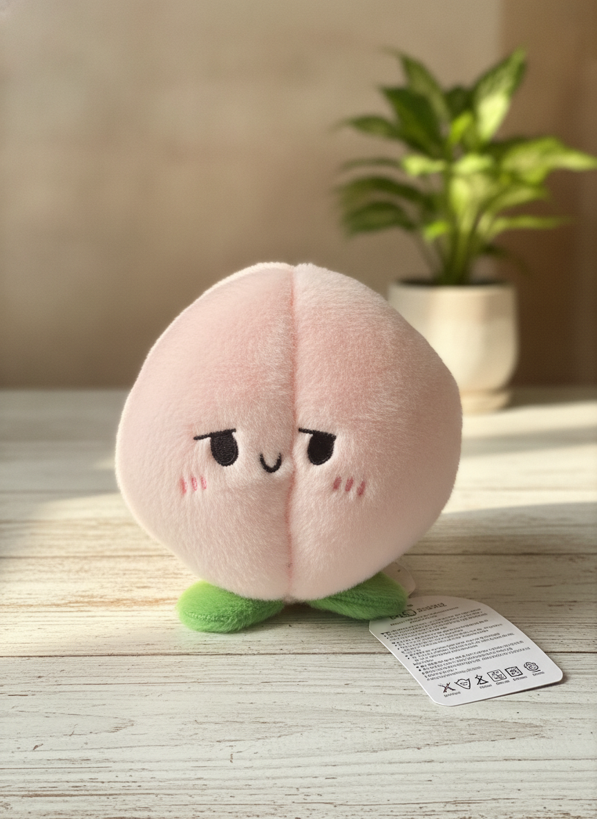 Smirking Peach Plushie Charm (15cm)