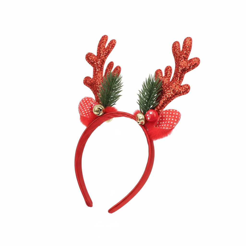 Sparkling Reindeer Antler Christmas Headband