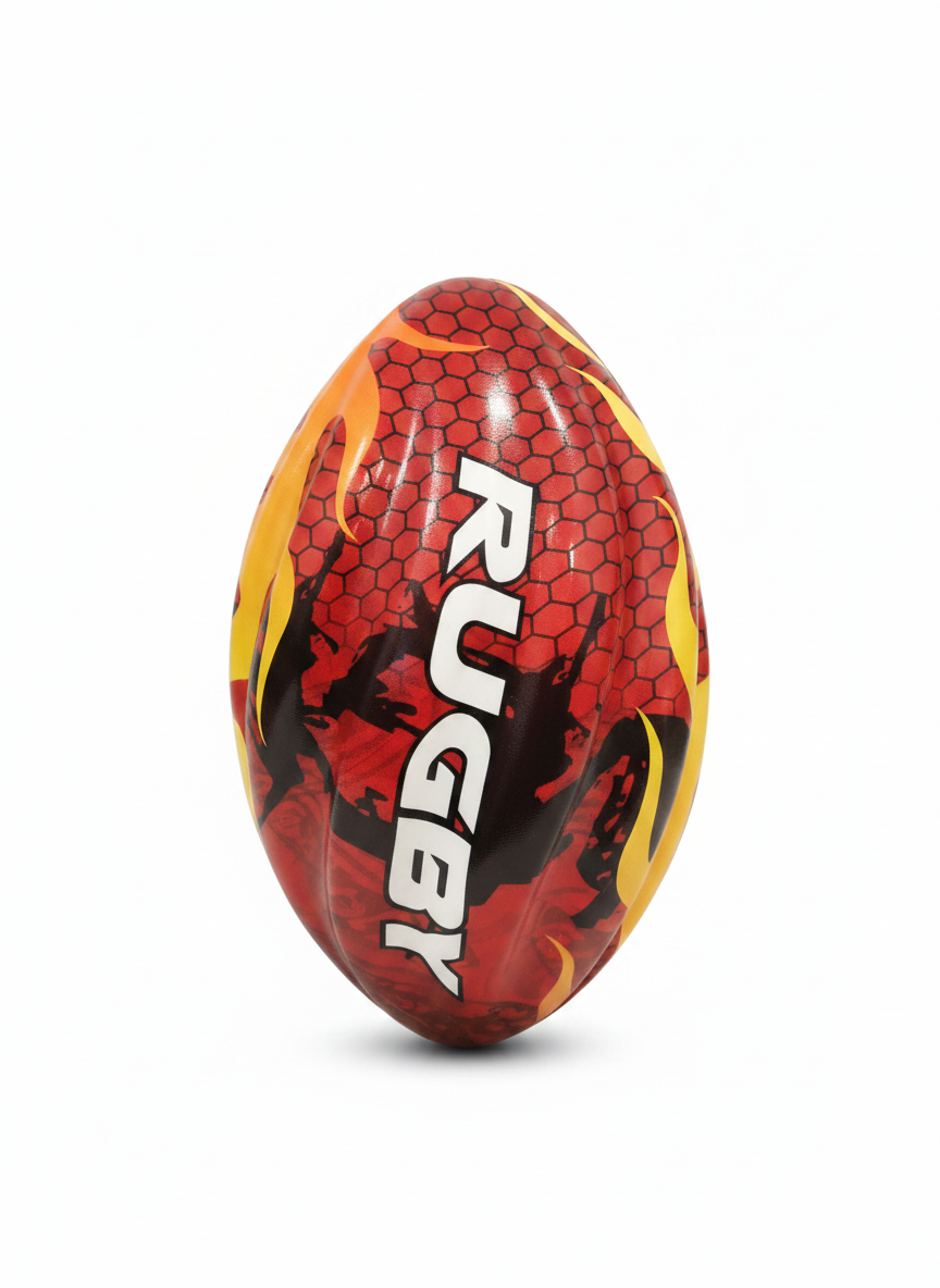 Sporty Flame Design Toy Rugby Ball