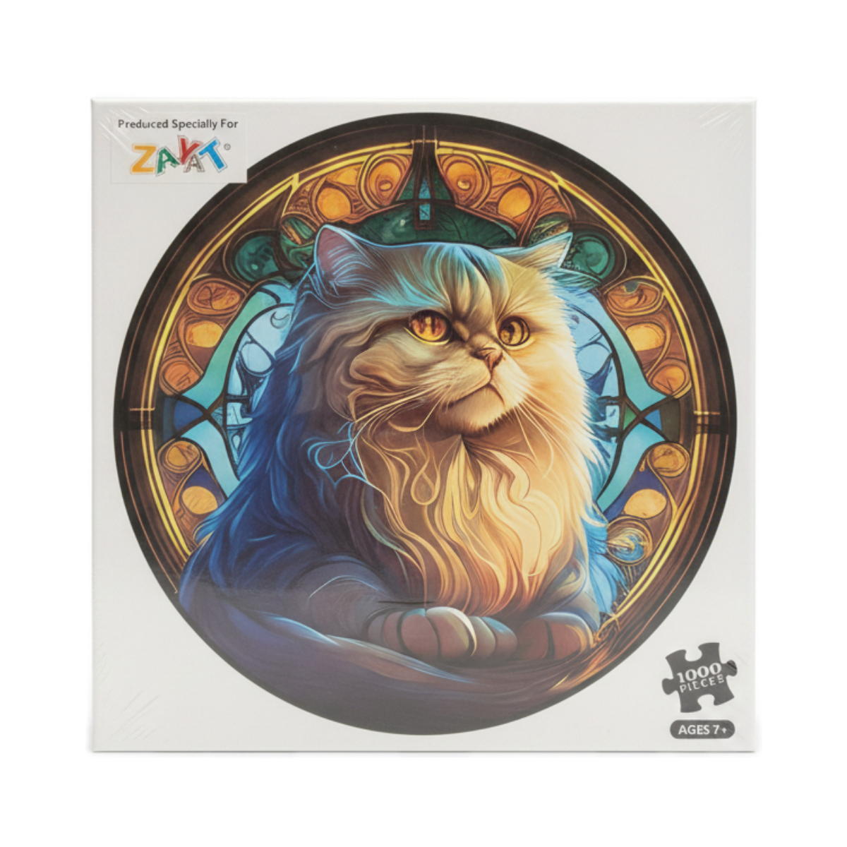 Stained Glass Cat 1000 Piece Jigsaw Puzzle