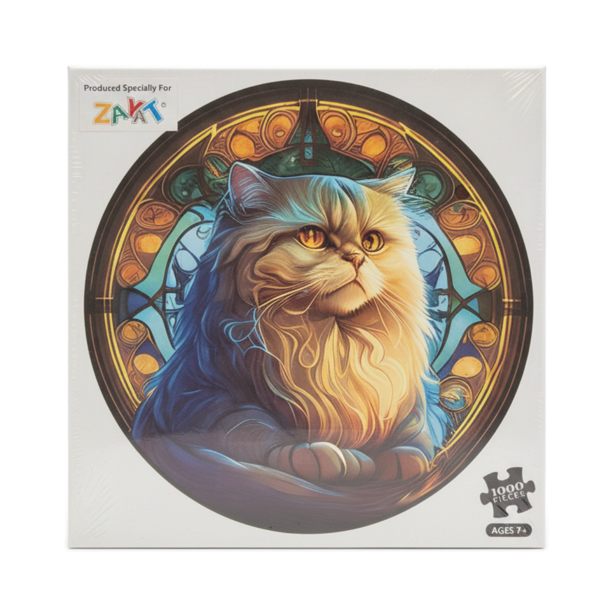 Stained Glass Cat 1000 Piece Jigsaw Puzzle