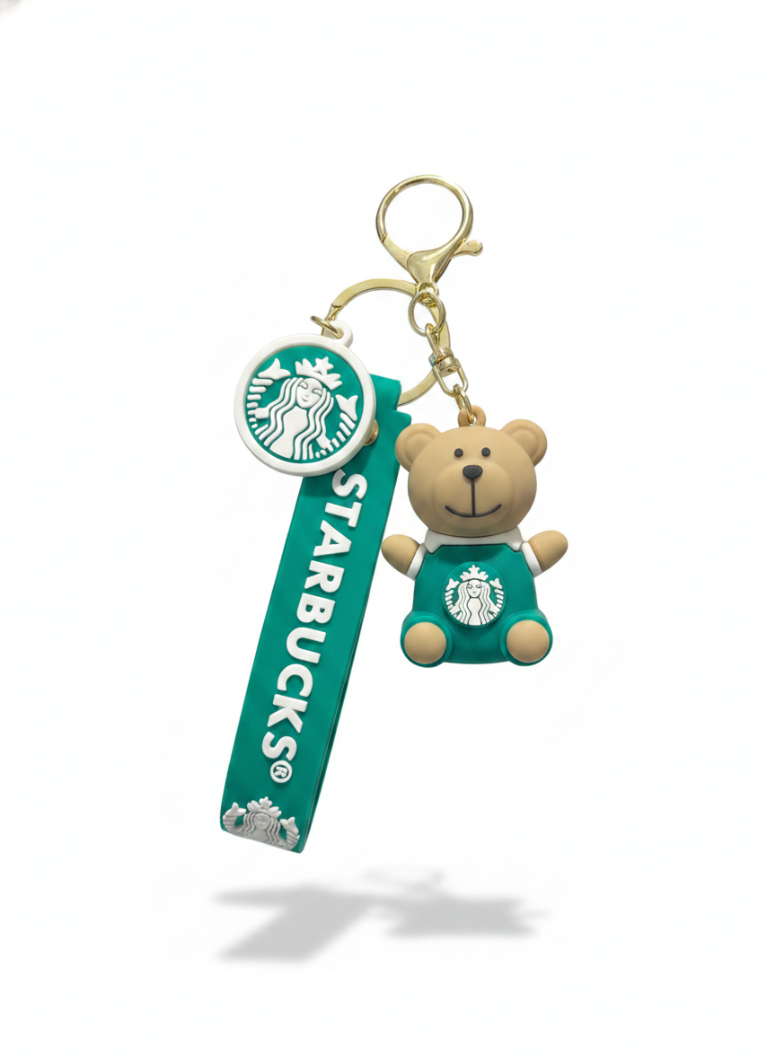 Starbucks Bearista Bear & Siren Logo Keychain