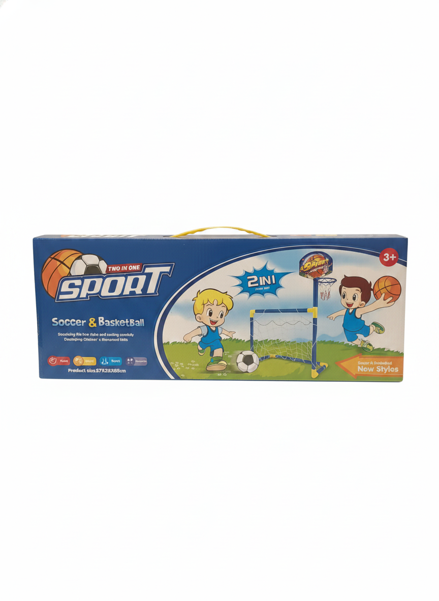 TWO IN ONE SPORT Soccer & BasketBall 2 In 1 Fun Set