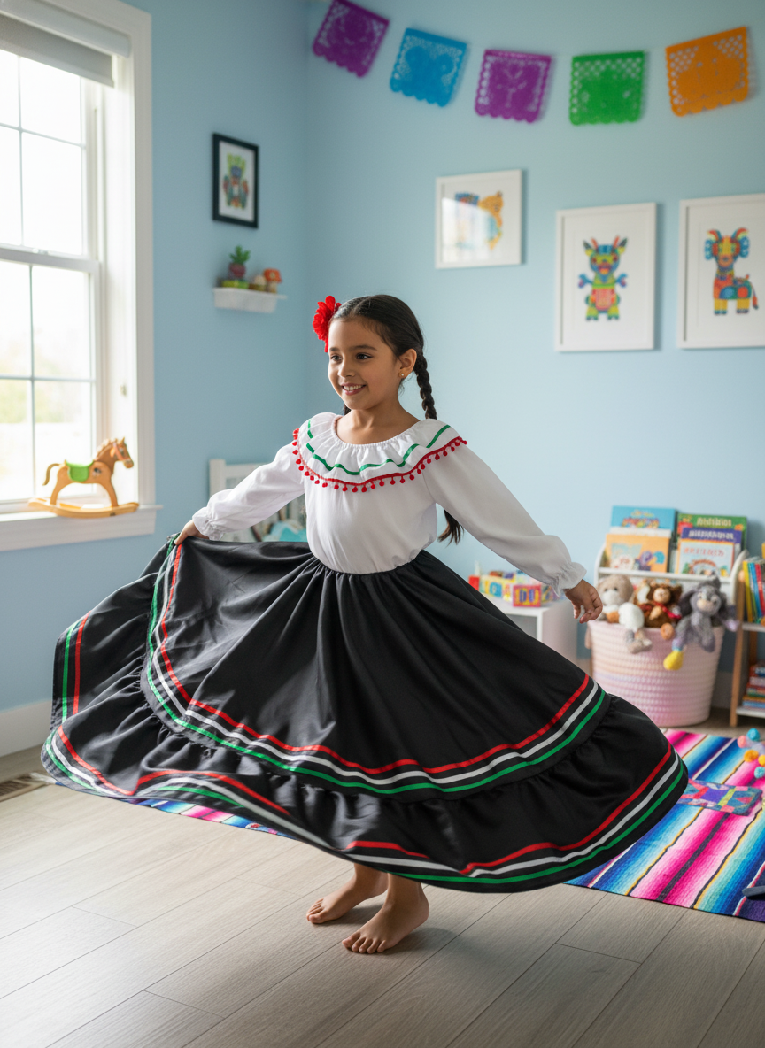 Traditional Mexican Fiesta Dance Costume Set
