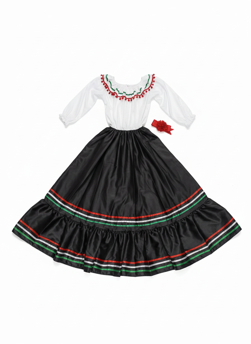 Traditional Mexican Fiesta Dance Costume Set