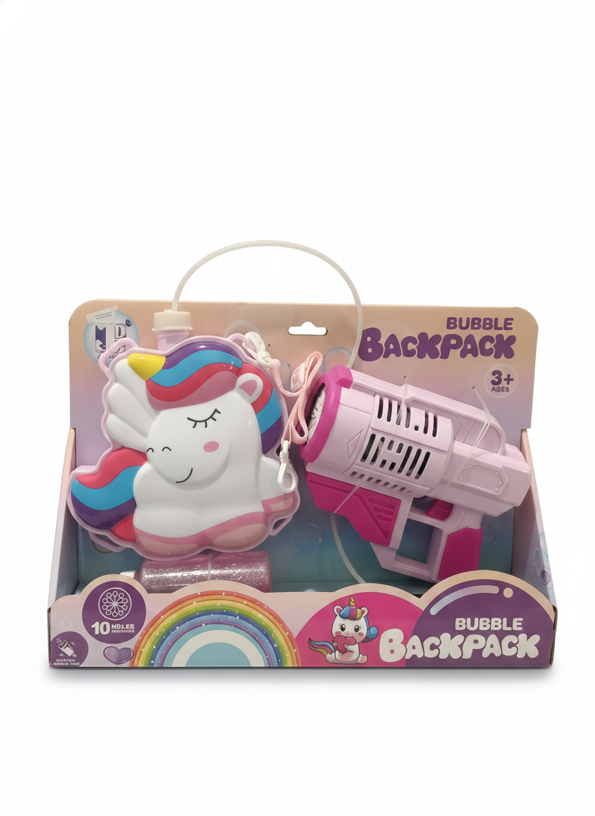 Unicorn Bubble Backpack Electric Bubble Gun
