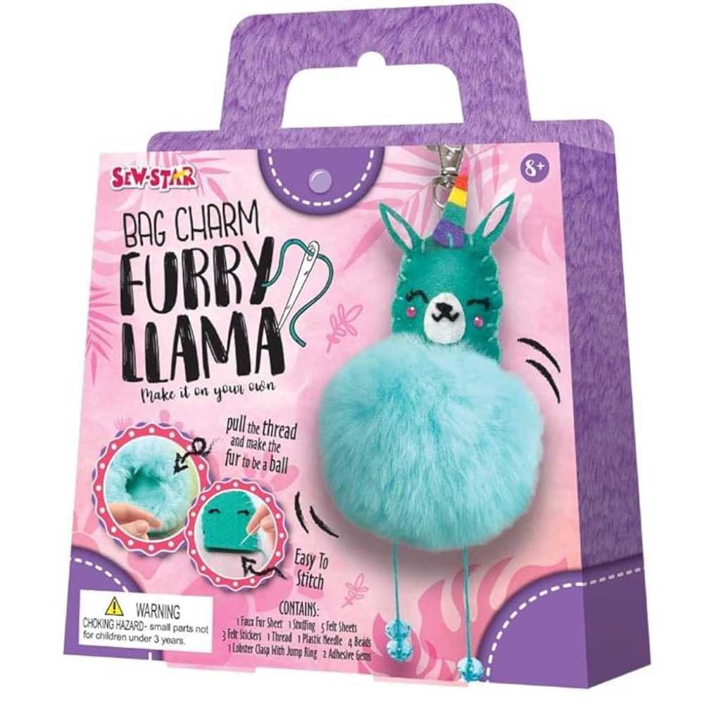 Sew-Star Bag Charm Furry Llama Craft Kit