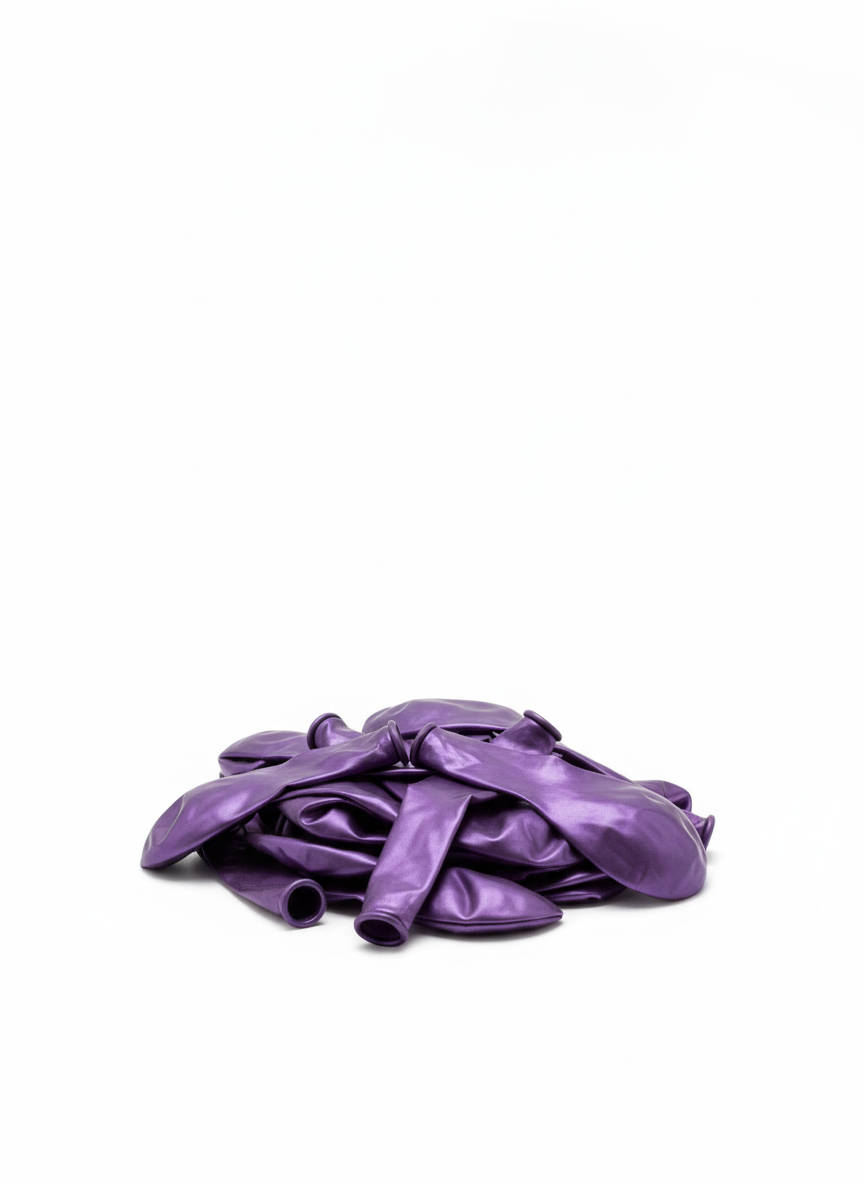 XYY 10-inch Purple Metallic Latex Balloons, 50 Pcs