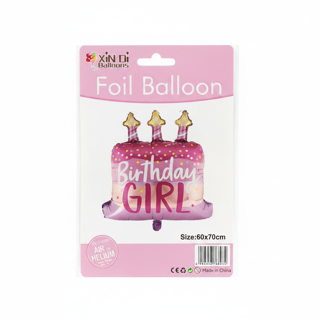 Xin Di Balloons Birthday Girl Cake Foil Balloon