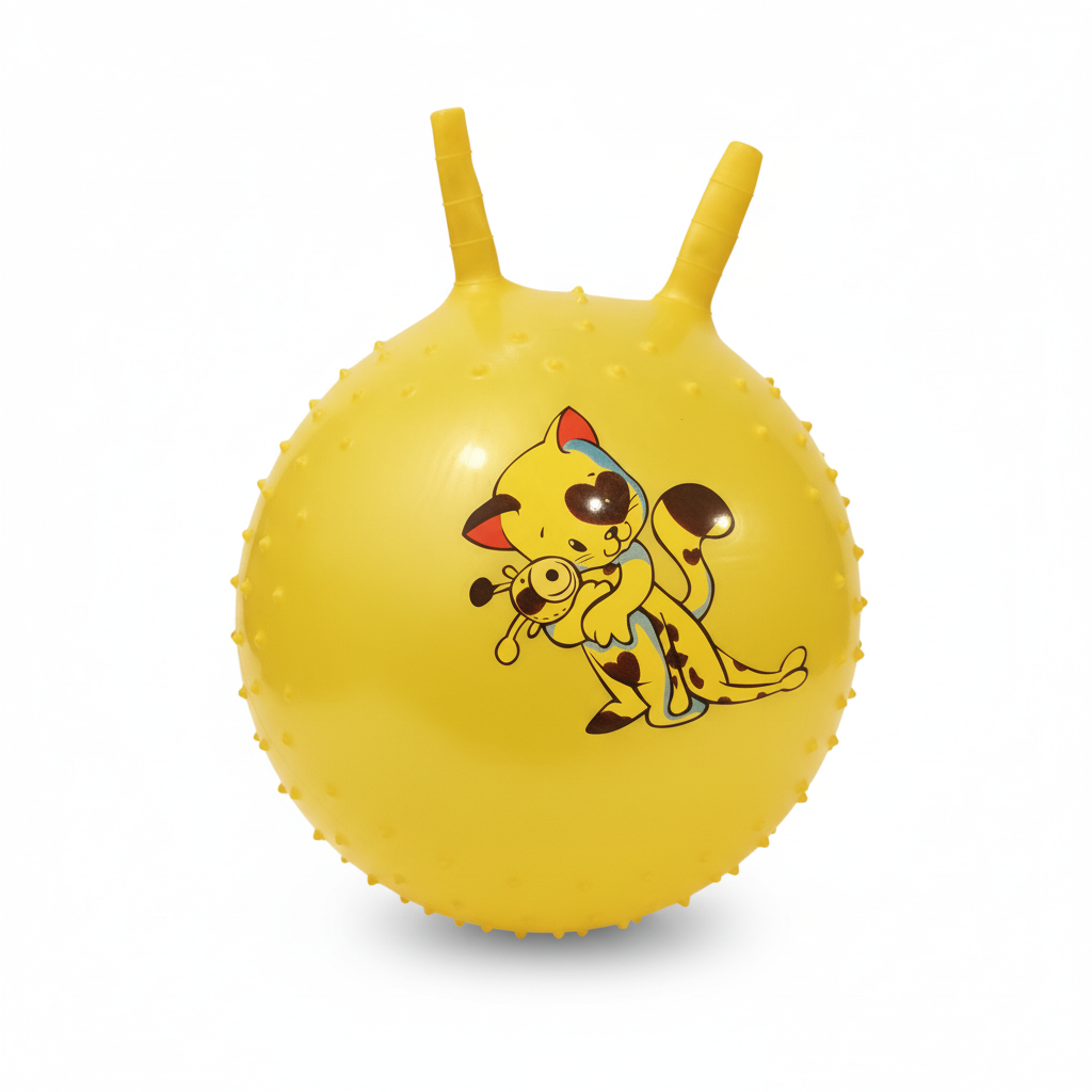 Yellow Spiky Cat Hopper Ball