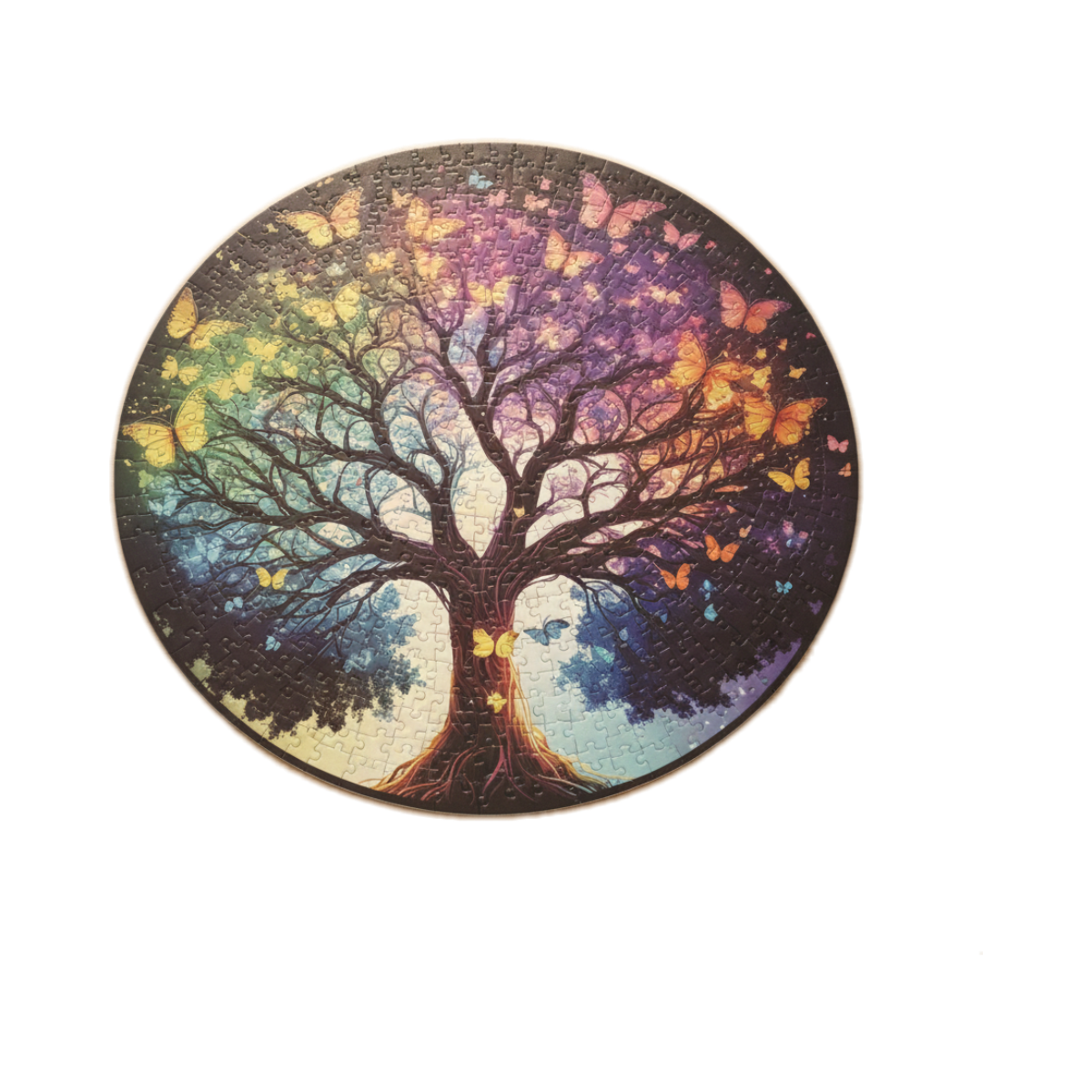 ZAYAT 1000-Piece Tree of Life & Butterflies Round Jigsaw Puzzle