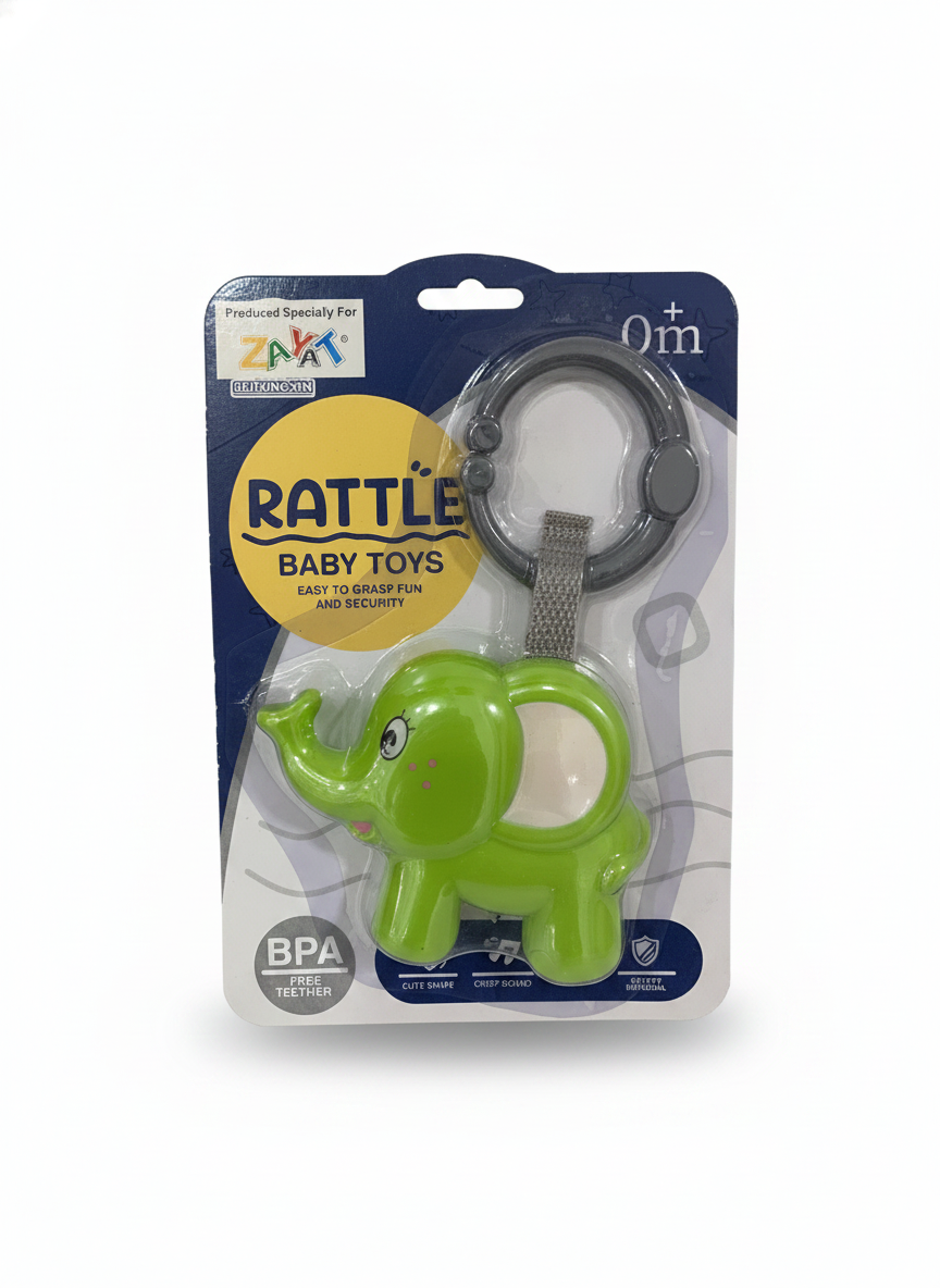 ZAYAT Bei Xing Xin Green Elephant Rattle Baby Toy & Teether