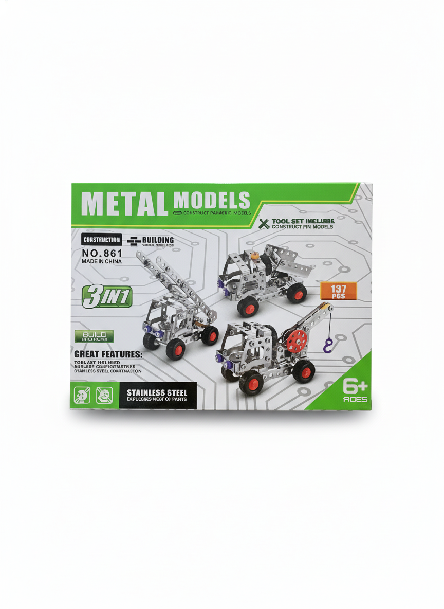 METAL MODELS 3IN1 Construction Building Set No. 861