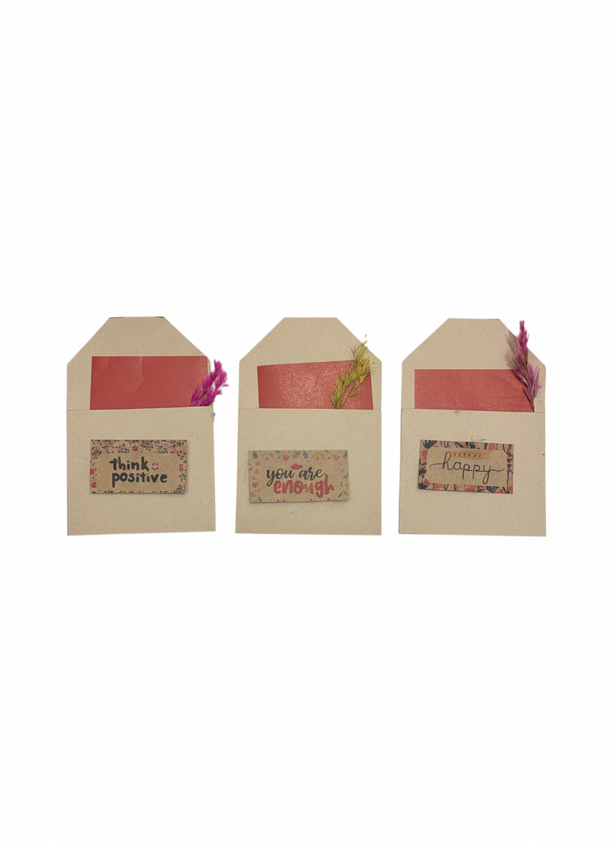 Inspirational Message Cards with Dried Botanicals