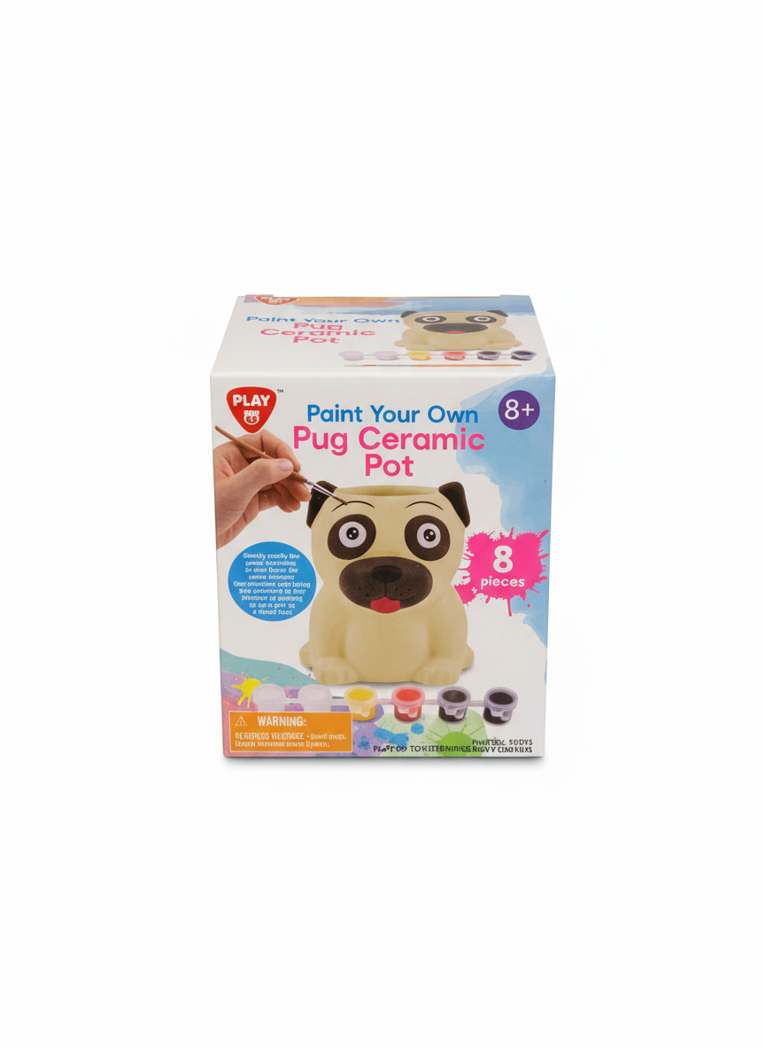 PLAY Paint Your Own Pug Ceramic Pot