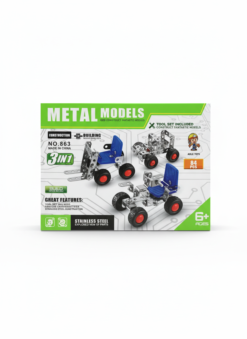 Metal Models 3-in-1 Construction Building Vehicle Model Toys No. 863