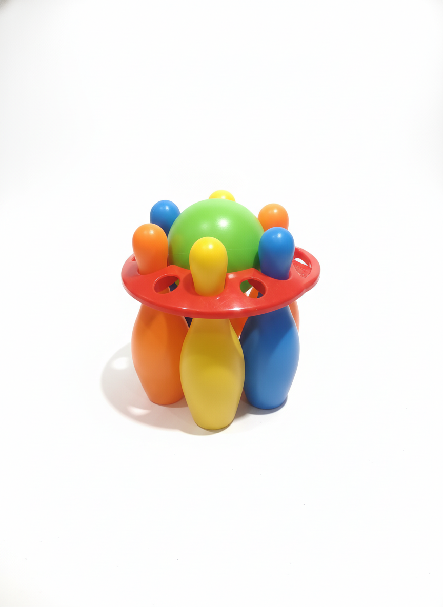 Colorful Kids' Stacking Bowling Play Set