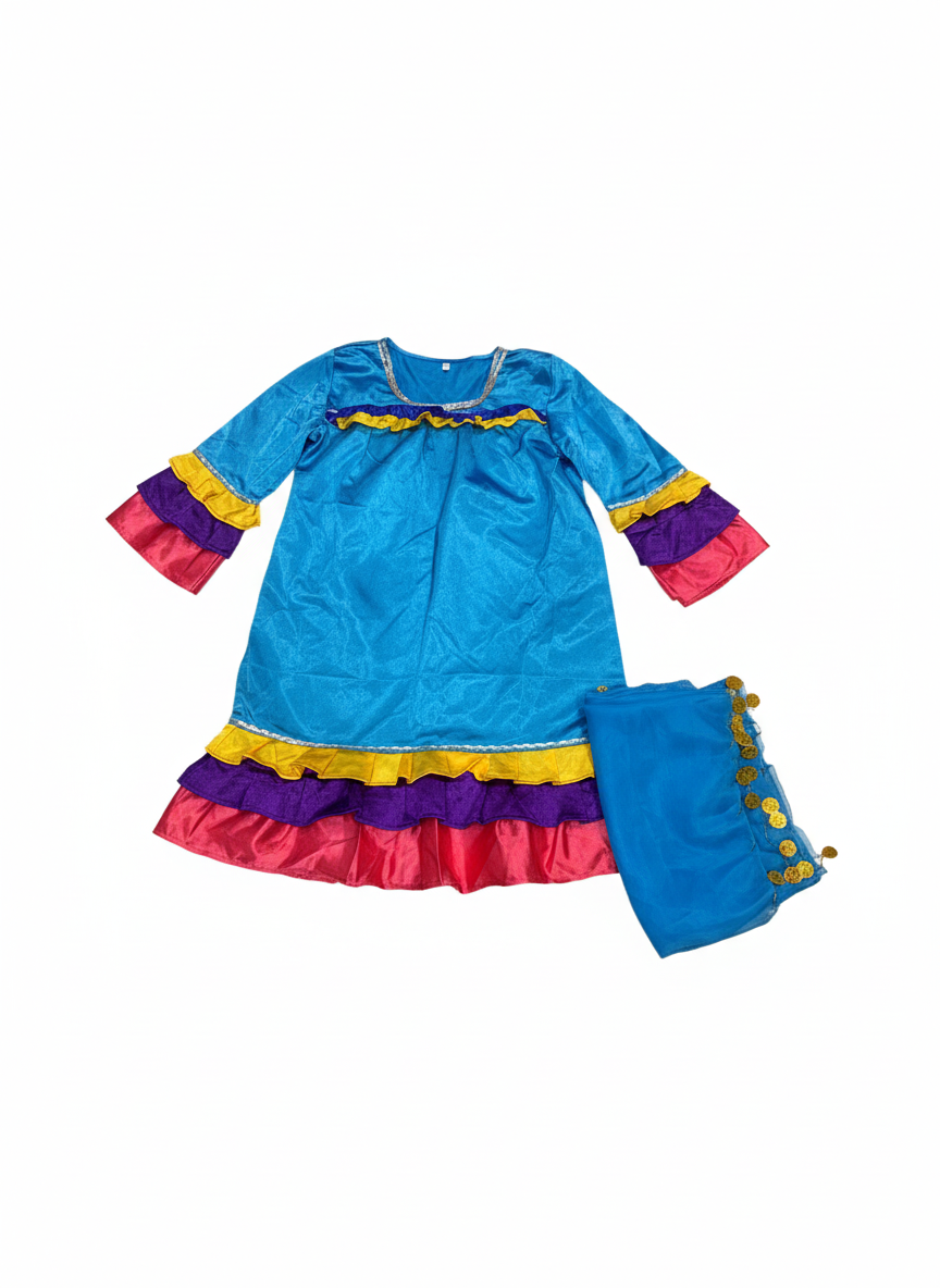 Girl Peasant Blue Costume