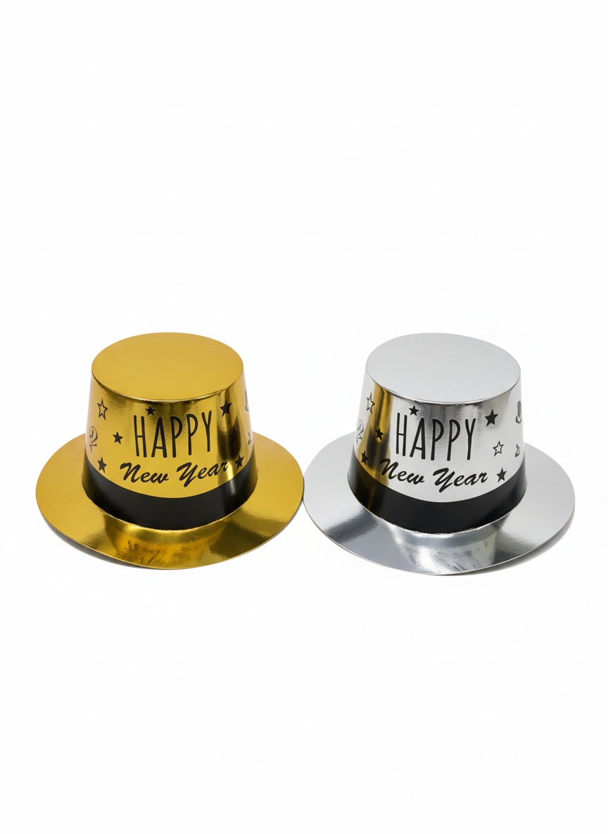 Happy New Year Metallic Party Hat (1-Pack)
