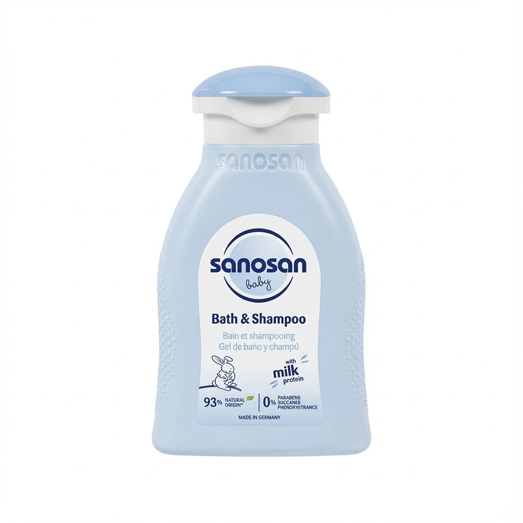 Sanosan Baby Bath & Shampoo with Milk Protein, 100 ML