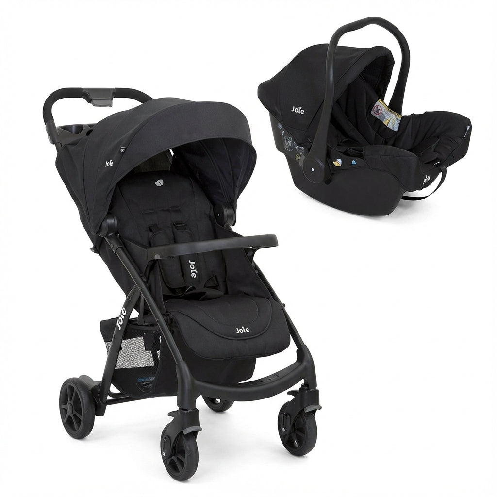 Joie Muze LX Black 2-Piece Travel System with Sun Canopy (Upto 3 years)