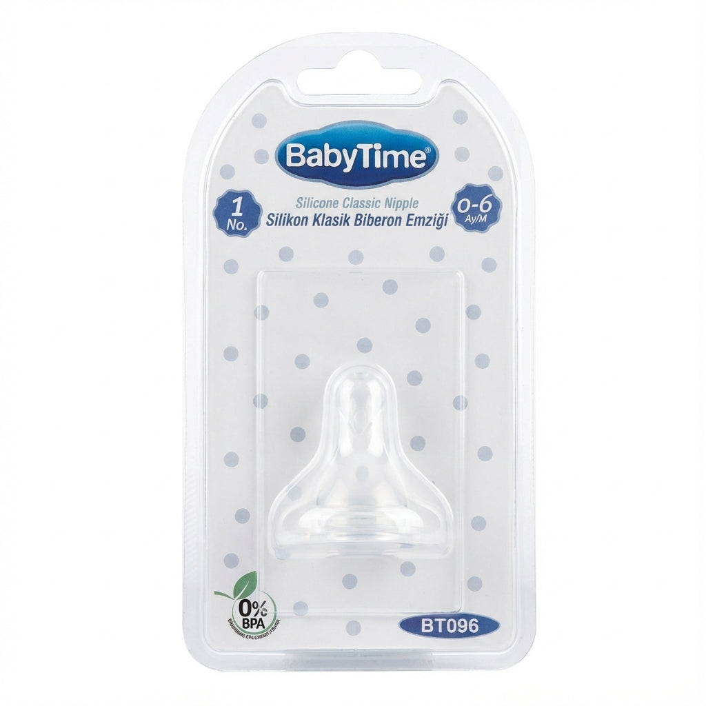 BabyTime Silicone Classic Nipple (No. 1, 0-6 Months)