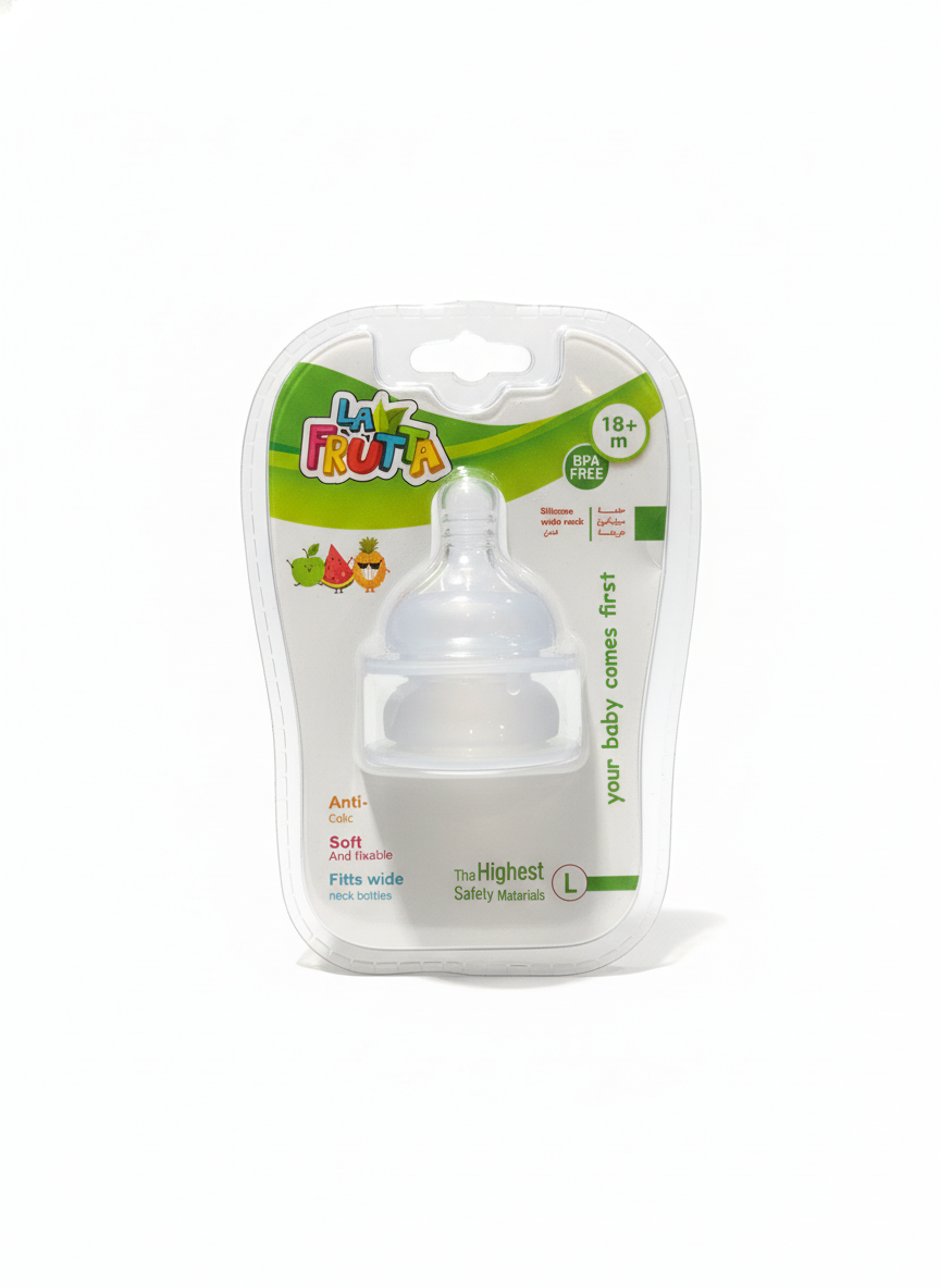 LA FRUTTA Silicone Wide Neck Nipple (Size L)