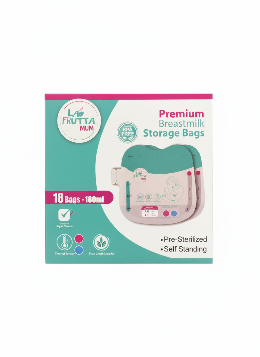 LA FRUTTA MUM Premium Breastmilk Storage Bags (18 Bags - 180ml)