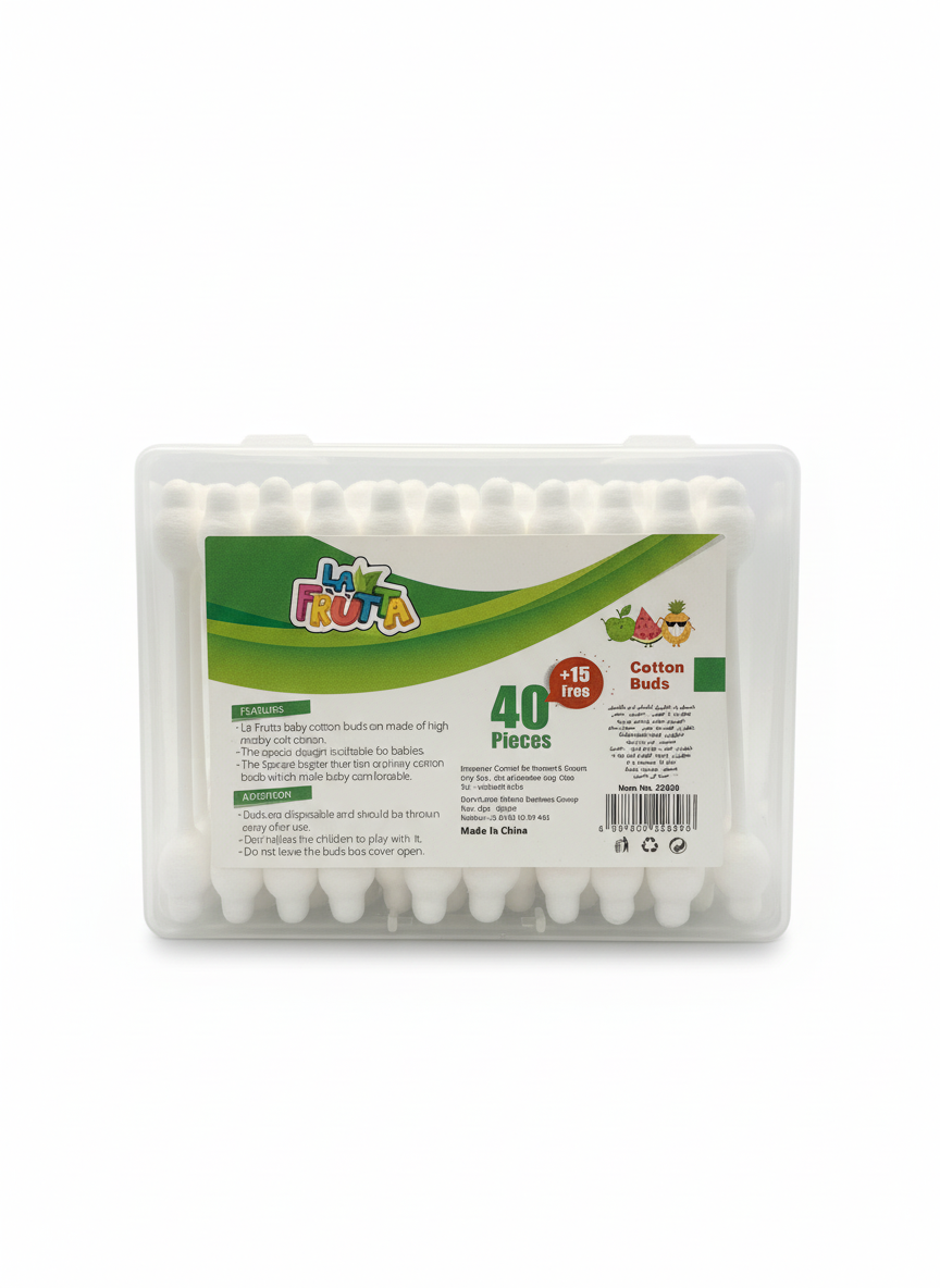 La Frutta Baby Cotton Buds, 40+15 Pieces