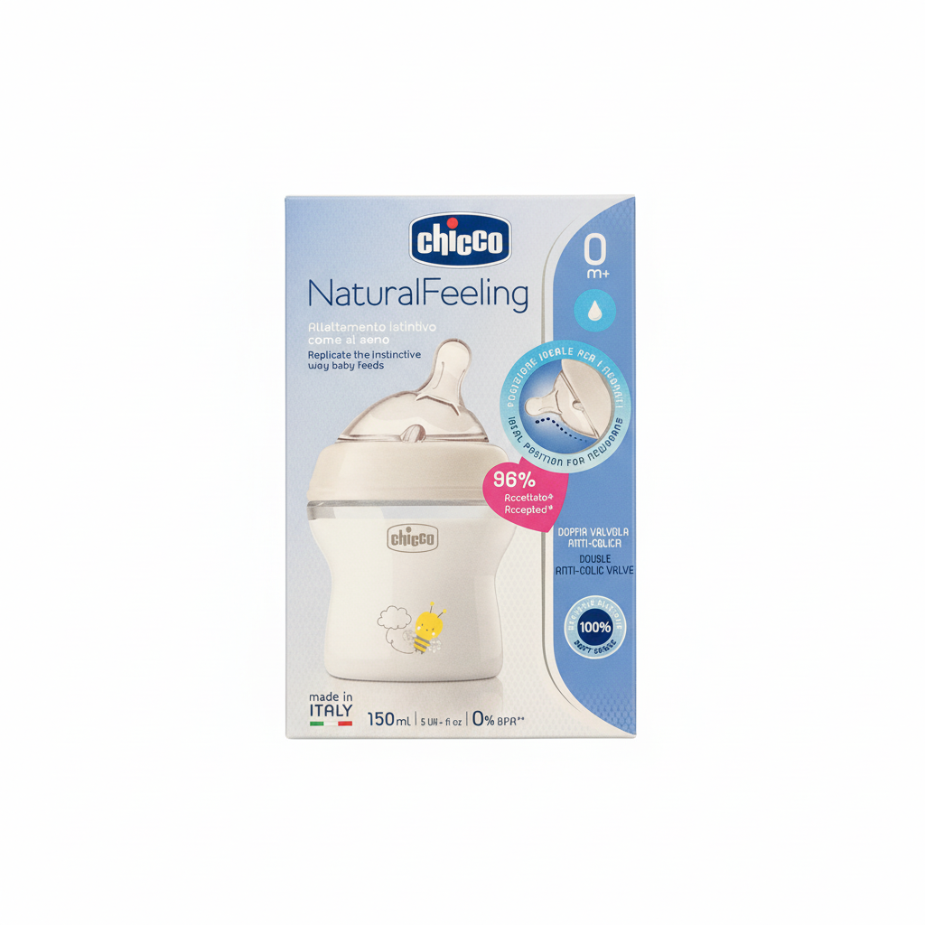 Chicco NaturalFeeling Baby Feeding Bottle 0m+, 150ml