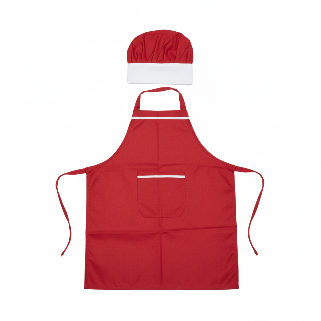 Kids' Red Chef Apron & Hat Set
