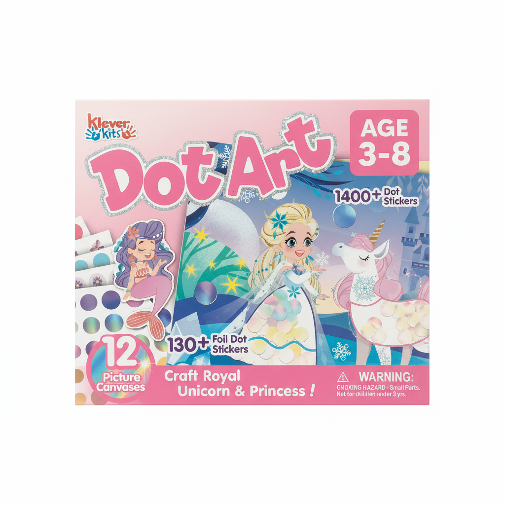 Klever Kits Dot Art Craft Royal Unicorn & Princess