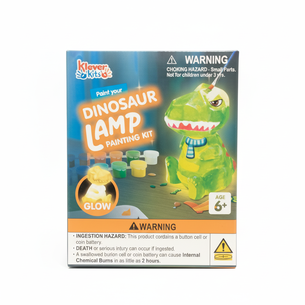 Klever Kids Paint Your Dinosaur Lamp Painting Kit