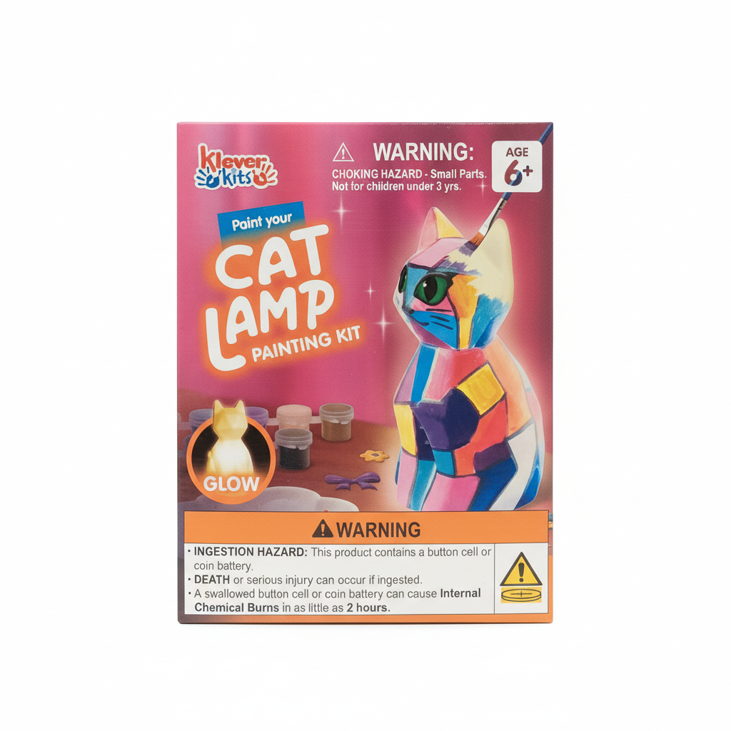 Klever Kids Kits: Paint Your Cat Lamp Painting Kit