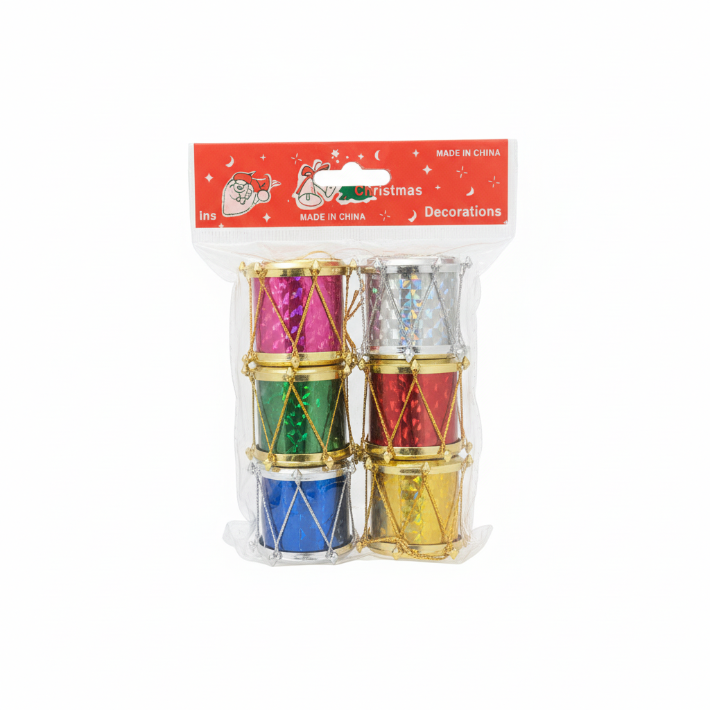 Christmas Decorations Mini Drum Ornaments Set