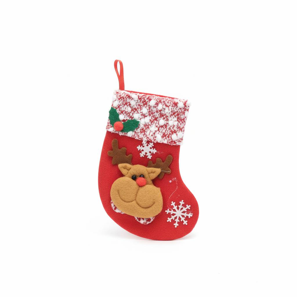 Felt Reindeer Christmas Mini Stocking Ornament