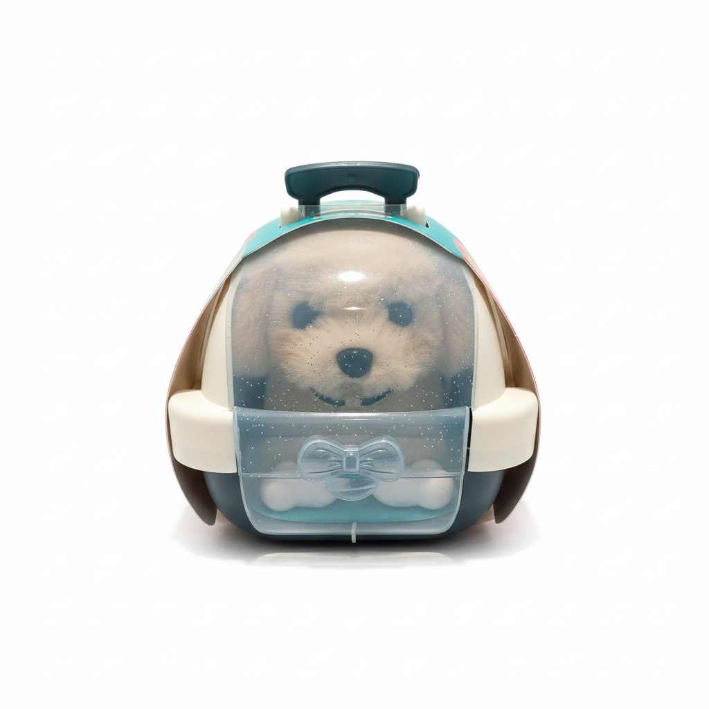 Shimmer Pet Carrier with Plush Puppy