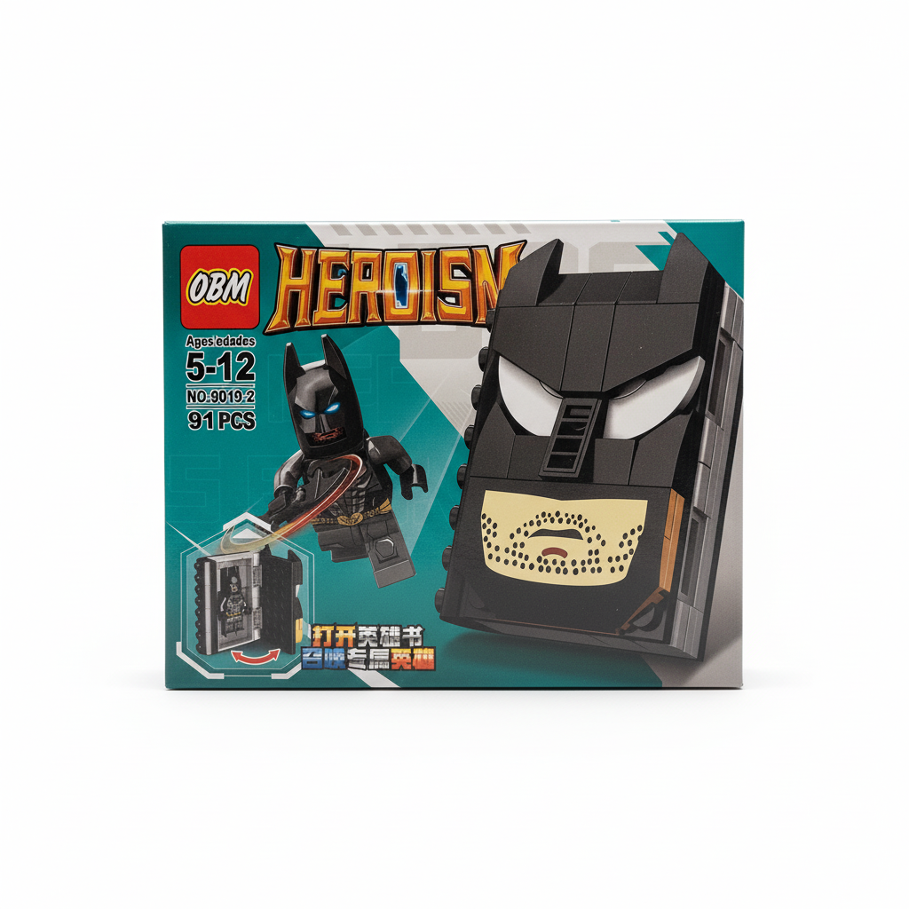 OBM HEROISM Building Block Set: Batman-Style Openable Book No. 9019-2