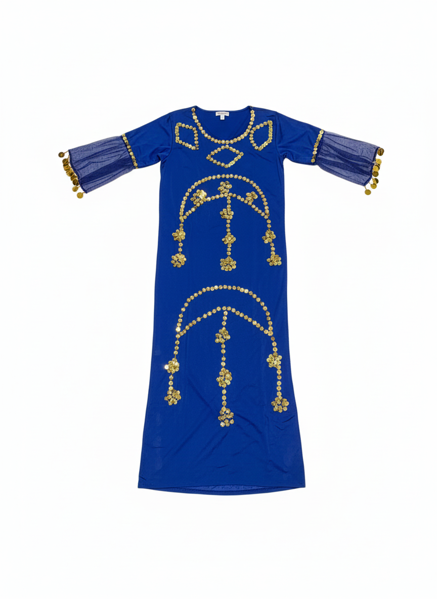 Royal Blue Sequin & Coin Kids' Costume Dress