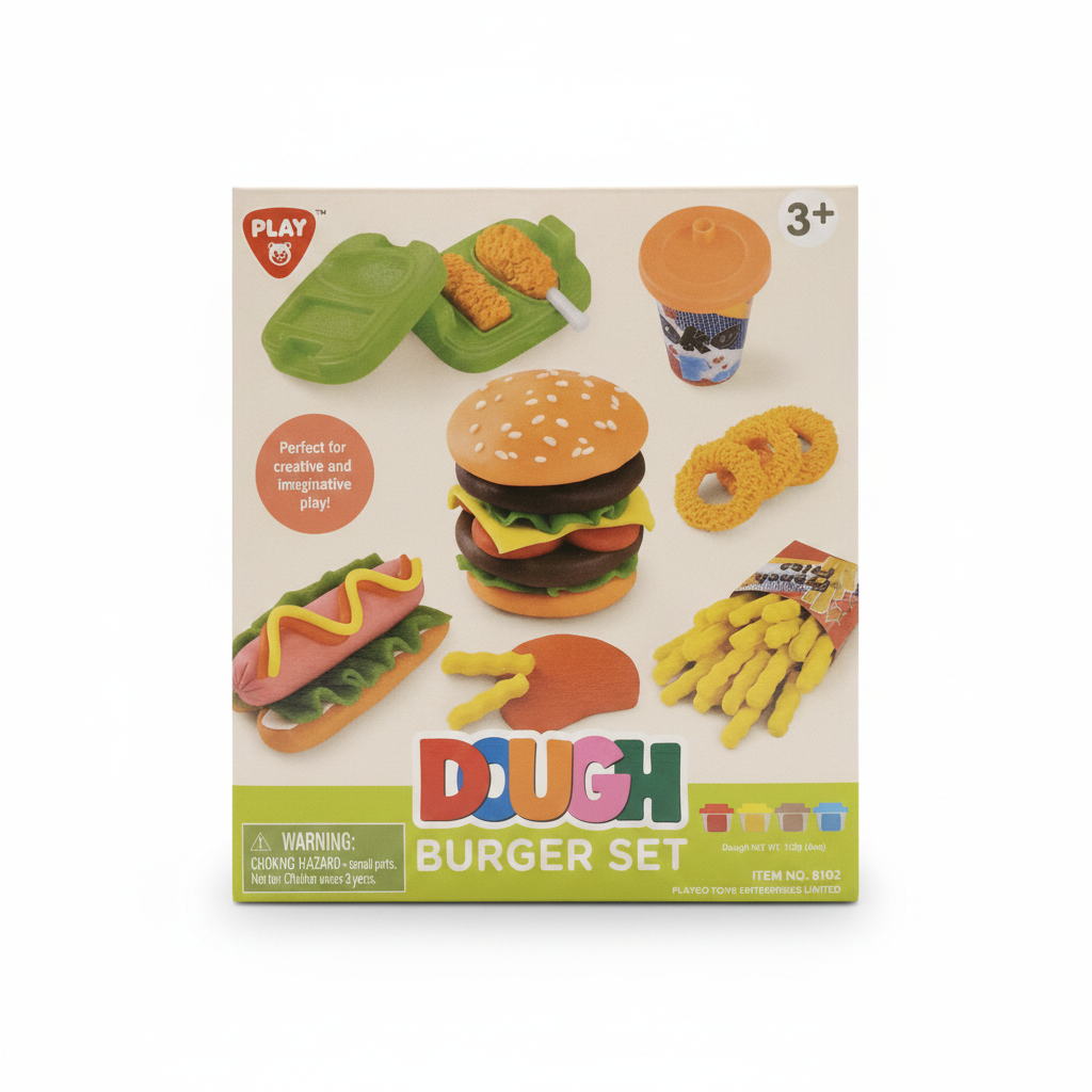 PLAY DOUGH BURGER SET