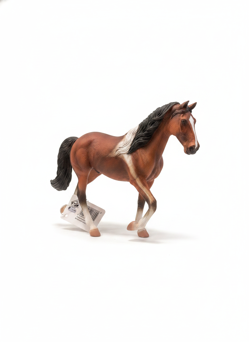 Tennessee Walking Stallion Bay Pinto Horse Figurine