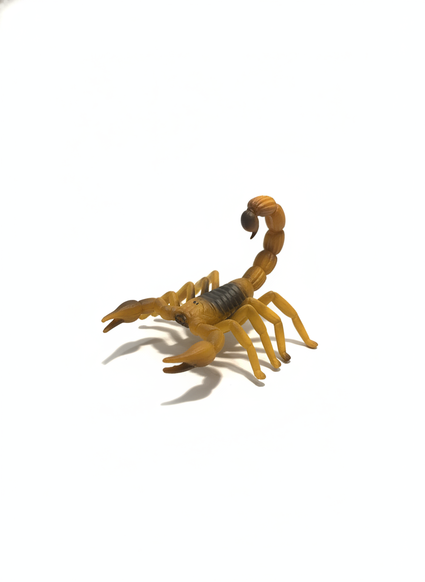 Realistic Yellow Scorpion Toy Figure