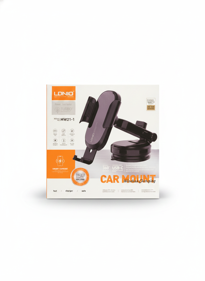 LDNIO MW21-1 Car Mount Wireless Charging (Turbo Fast Charging)