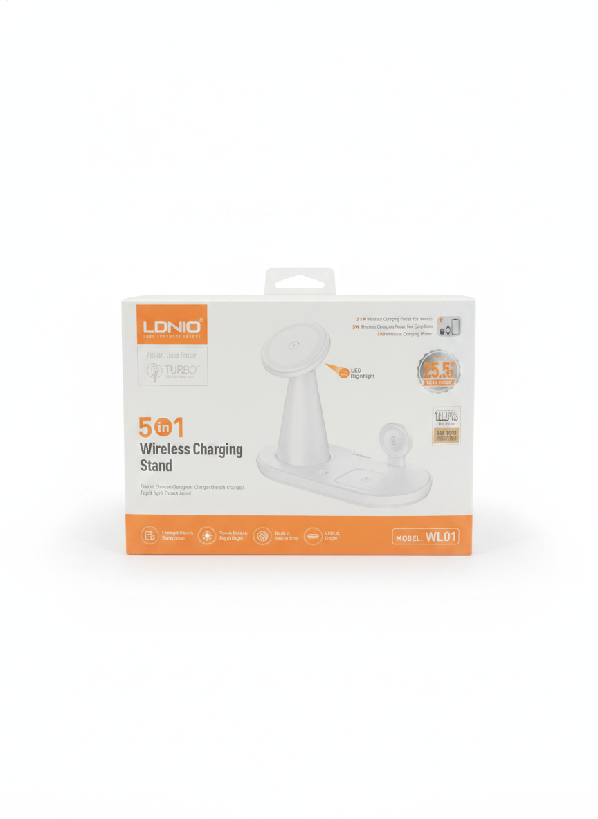 LDNIO 5 in 1 Wireless Charging Stand Model WL01