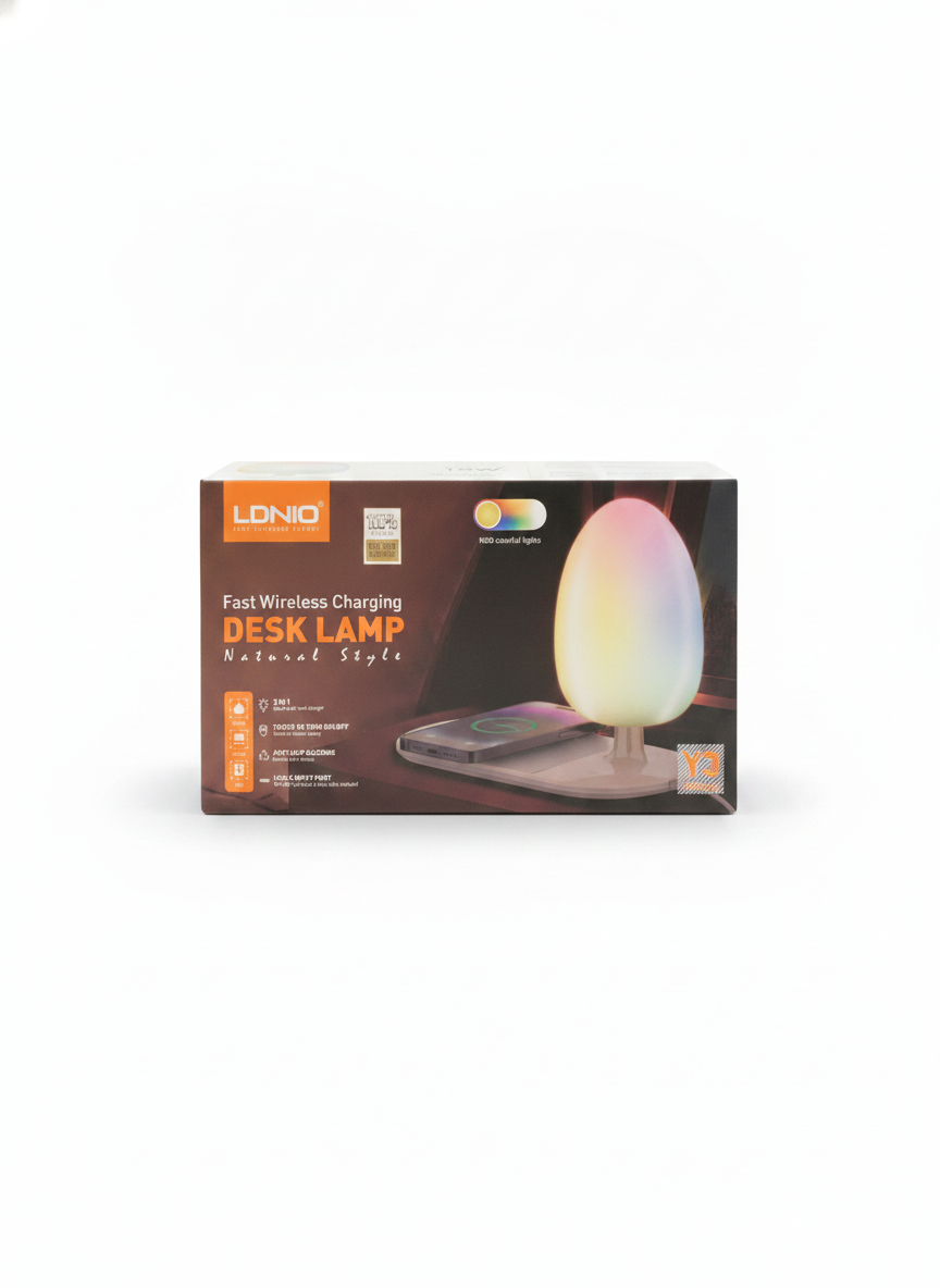LDNIO Fast Wireless Charging DESK LAMP Natural Style (Model No. Y3)