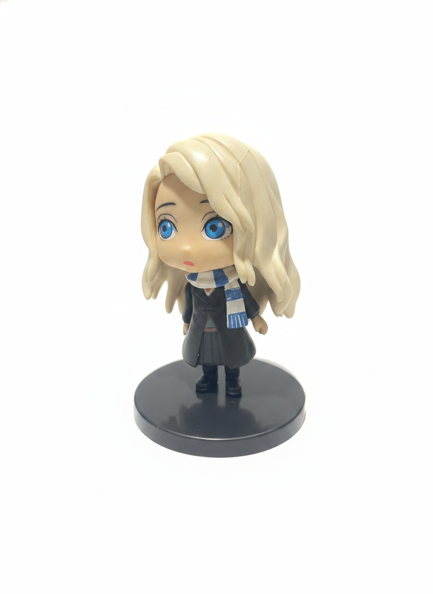Chibi-Style Blonde Hair Collectible Figure with Blue Scarf