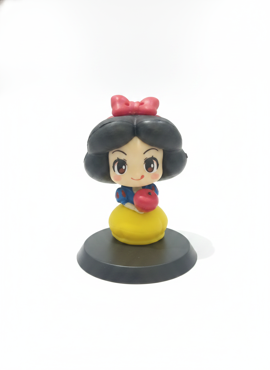 Snow White Chibi-Style Mini Figurine with Apple
