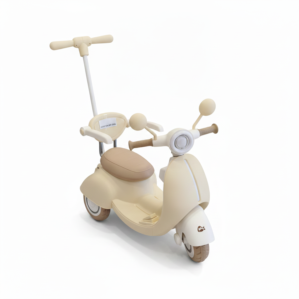 Kids Retro Push And Electric Ride-On Scooter