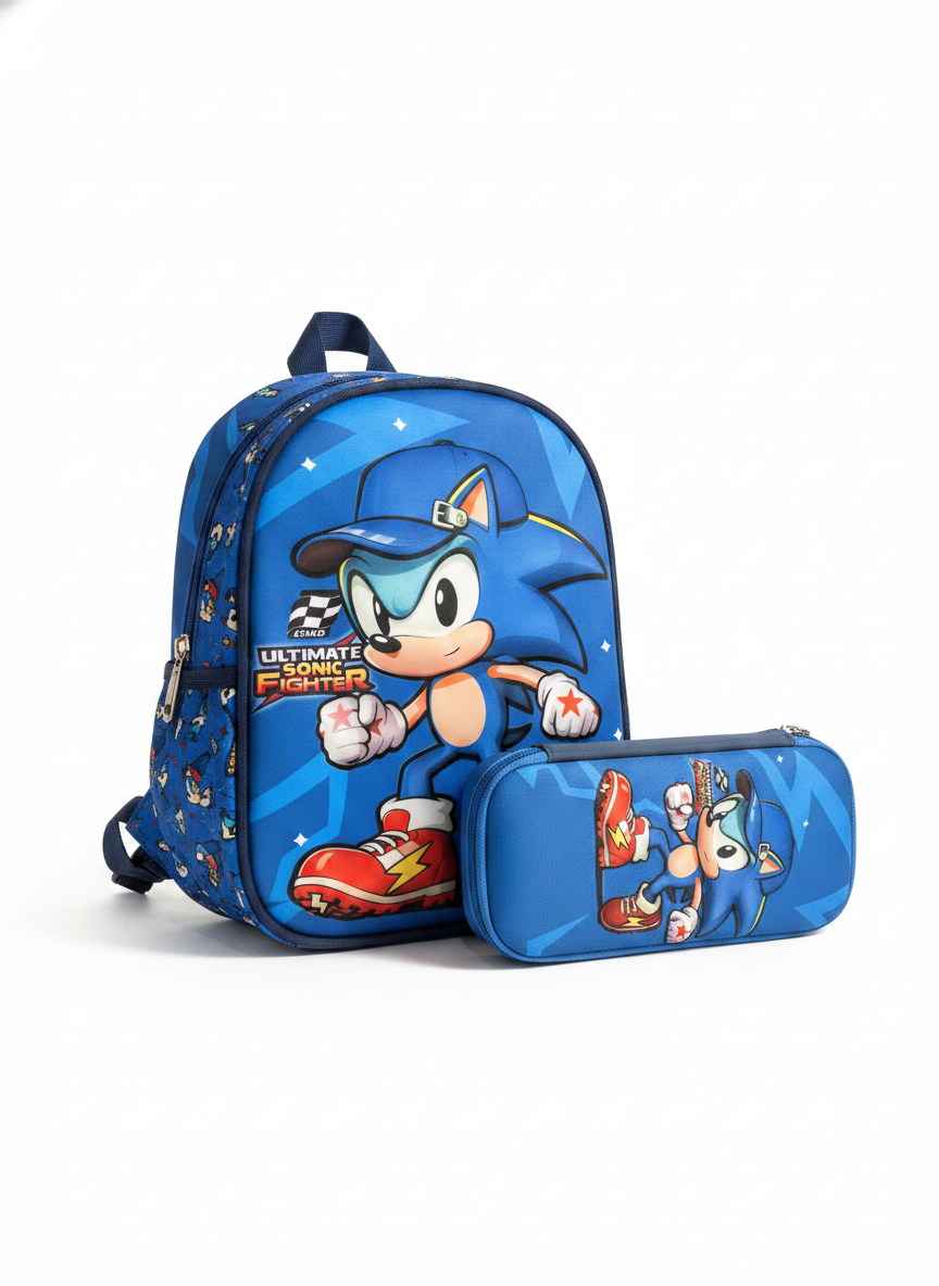 Sonic the Hedgehog Ultimate Fighter Backpack & Pencil Case Set